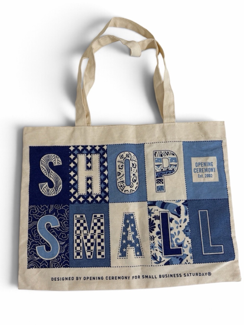 SHOP SMALL American Express 2002 Opening Ceremony Blue Cream Canvas Tote